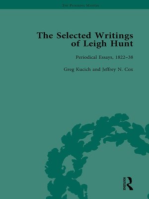 cover image of The Selected Writings of Leigh Hunt Vol 3